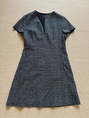Theory Classic Black Speckled A-Line Women's Dress